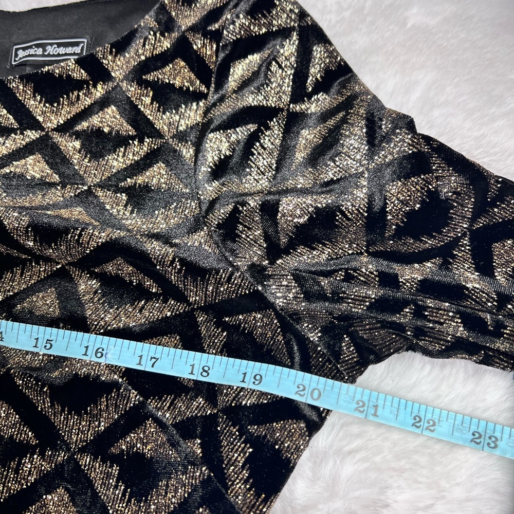 Jessica Howard Black and Gold Patterned Dress - Picture 9 of 10